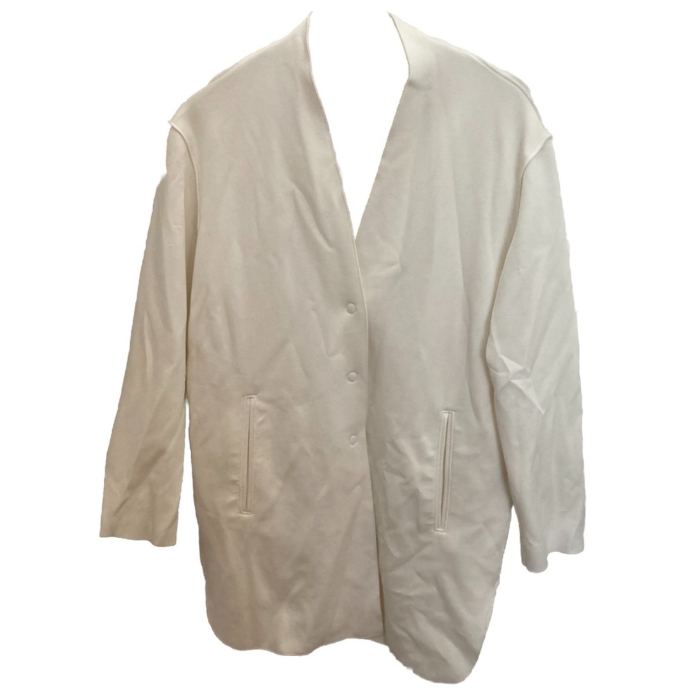 Carolina Belle Montreal Cardigan Jacket Womens Small White Coat Pockets